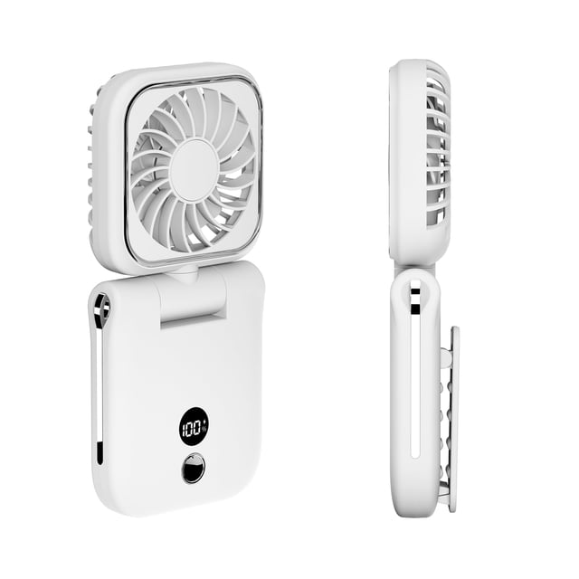 Ventilador de mano onovatpol mini portátil recargable con pantalla LED