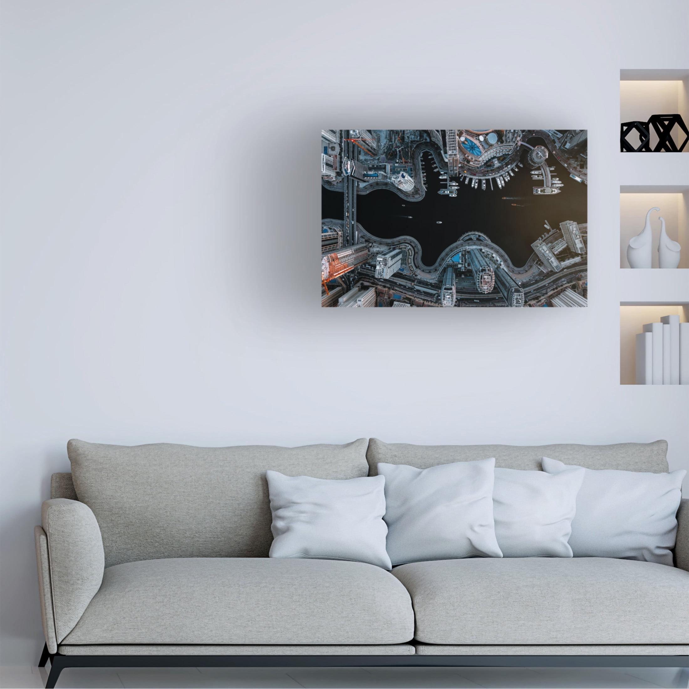 Canvas Wall Art - Carmine Chiriaco 'Dubai Marina 2' Wall Art for Living Room, Bedroom, or Office D?cor by Trademark Fine Art - 32 x 22 Inches
