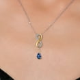 thumbnail image 3 of 925 Silver and 10K Yellow Gold Neptune Mystic Topaz and White Lab Grown Diamond Pendant Necklace for Women | 1.01 Cttw | Gemstone November Birthstone | Pear Shape 8X5MM | With 18 inch Chain, 3 of 6