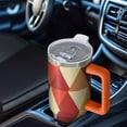thumbnail image 6 of OBREWU Orange Modern Art Geometric Tumbler with Handle and Lid,Orange Modern Art Geometric 40oz Double Wall Vacuum Insulated Tumbler,Cups Gift for Women and Men, 6 of 7