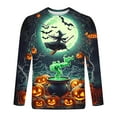 thumbnail image 5 of FDGIU Men's Halloween Graphic Tees Men Casual Round Neck Long Sleeve Pullover Halloween Printed T-Shirt Blouse Tops Casual Shirts, 5 of 5