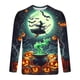 thumbnail image 5 of Blusas y camisas de manga larga con cuello redondo para hombre, estilo casual, cuello redondo, manga larga, camiseta estampada de Halloween, blusas, blusas de poliéster para hombre., 5 of 5