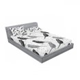 thumbnail image 3 of Ambesonne Grey Fitted Sheet & Pillow Sham Set, Vintage Style White Roses, Twin, Grey White, 3 of 3
