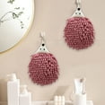 thumbnail image 2 of RKZDSR 3-PC Super Absorbent Chenille Hanging Hand Towels, 7.9"x7.9" Microfiber Quick-Drying Hand Balls with Hanging Loop for Bathroom & Kitchen, 2 of 7