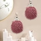 thumbnail image 5 of Bolas colgantes de toalla de manos de chenilla | Pack de 3 microfibras super absorbentes | Toallas suaves de secado rápido para baño de cocina con lazo colgante | Rosa, rojo, amarillo, gris verde,, 5 of 7
