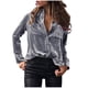 thumbnail image 1 of Top de Camisa Informal Con Bolsillo Y Botón de Manga Larga de Terciopelo de Invierno Para Mujer A La Moda Odeerbi  ODB-6, 1 of 8