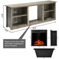 thumbnail image 3 of Gymax 2-Tier 70'' TV Stand with 22.5'' Electric Fireplace Up to 75'' Gray, 3 of 10