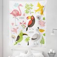 thumbnail image 1 of Birds Tapestry, Tropical Themed Exotic Birds Alluring Keel-Billed Toucan Pinky Flamingo and Pelican, Fabric Wall Hanging Decor for Bedroom Living Room Dorm, 5 Sizes, Multicolor, by Ambesonne, 1 of 1
