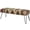 Multi Colored Diamond Tribal Rectangle 47" x 19" x 16", variant on DecMode Metal Floral Bench with Metal Hairpin Legs, White