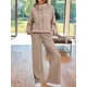 thumbnail image 4 of Conjuntos Deportivos de Dos Piezas para Mujer, Ideales para Otoño. Incluyen Sudadera con Cordón Ajustable y Pantalón Deportivo de Pierna . Caqui L, 4 of 9