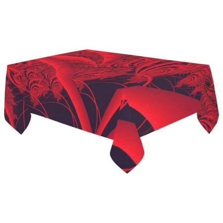 

MYPOP Beautiful Red Black Fractal Art Cotton Linen Tablecloth 60x104 inches Tablecover Desk Table Cloth For Dining Room Tea Table Picnics Parties