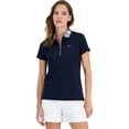 thumbnail image 1 of Nautica Womens Zip Collar Polo Shirt, Blue, Medium, 1 of 1