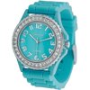 Brinley Co. Women's CZ Accented Silicone Link Watch
