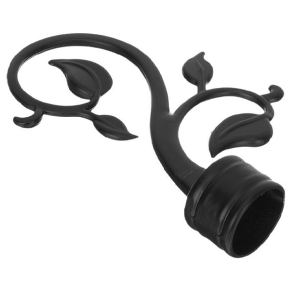 WHAMVOX Plastic Curtain Rod End Caps for Curtain Hardware Black Decorative Window Pole Finials 0.75 inch diameter