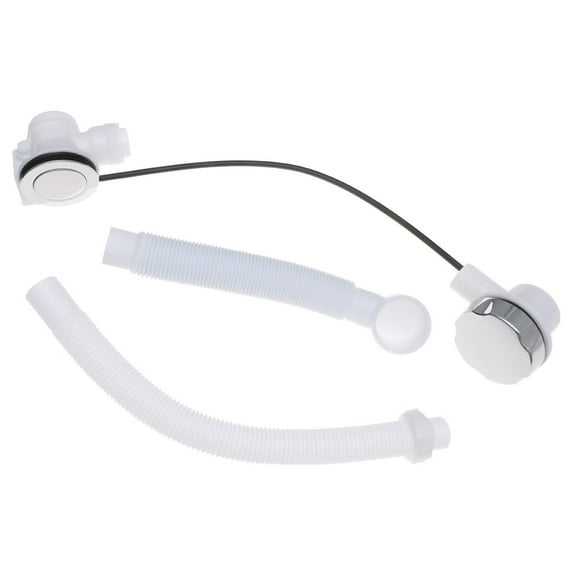 Homoyoyo Bathroom Plastic Bath Waste Drainer White with Mechanism