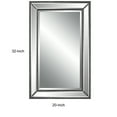 thumbnail image 5 of 32 Inch Wood Wall Mirror, Beveled Mirror Frame, Silver, Saltoro Sherpi, 5 of 5