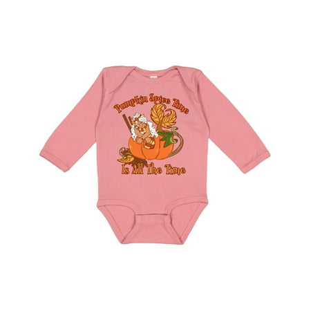 

Inktastic Pumpkin Spice Time is All the Time with Mermaid in Pumpkin Gift Baby Boy or Baby Girl Long Sleeve Bodysuit