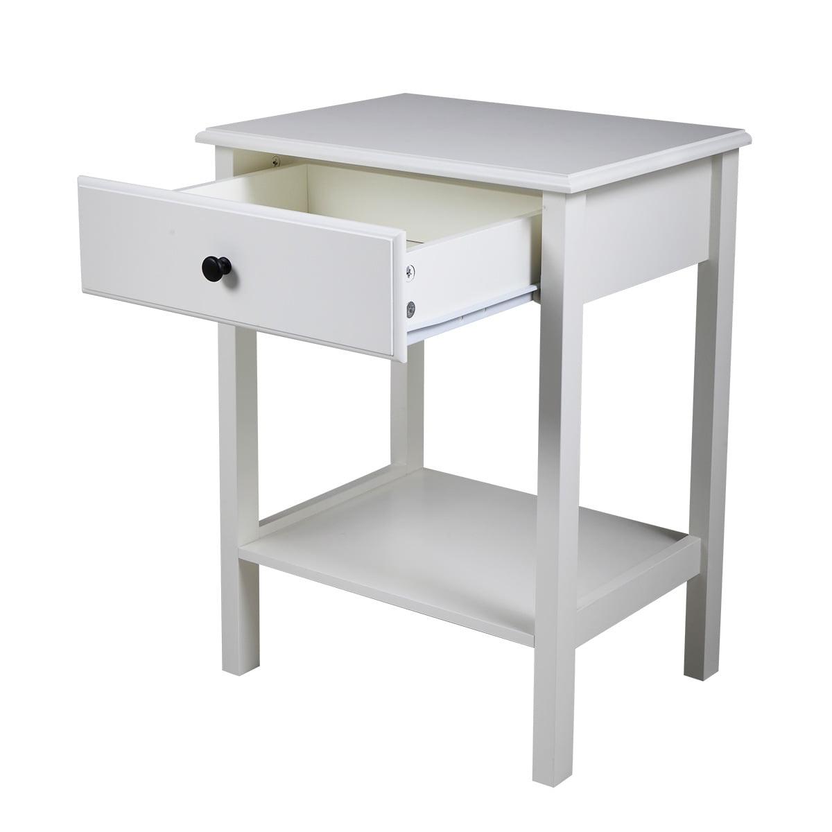 Kepooman Night Stand with Drawer and Shelf, Bedside End Table for Bedroom Furniture - 23.6" - White Kepooman Night Stand with Drawer and Shelf, Bedside End Table for Bedroom Furniture - 23.6" - White