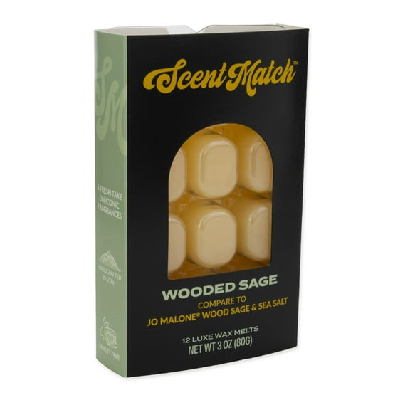 IllumiScents ScentMatch, 3 oz Wax Melts, Wooded Sage (compare to: Jo Malone - Wood Sage & Sea Salt)