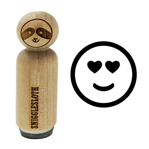 Heart Eyes Love Happy Face Emoticon Rubber Stamp for Scrapbooking Crafting Stamping - Mini 1/2 Inch