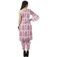 thumbnail image 4 of Moomaya Designer Printed One Shoulder Bell Sleeve Kurti w/ Pants Ethnic Clothing Sets For Women, 4 of 7