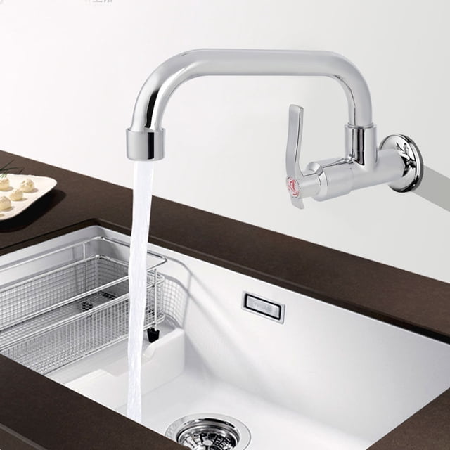 G1/2inch Cold Water Tap Wall Mounted Silver Single Washing Basin Sink Faucet For Home Kitchen