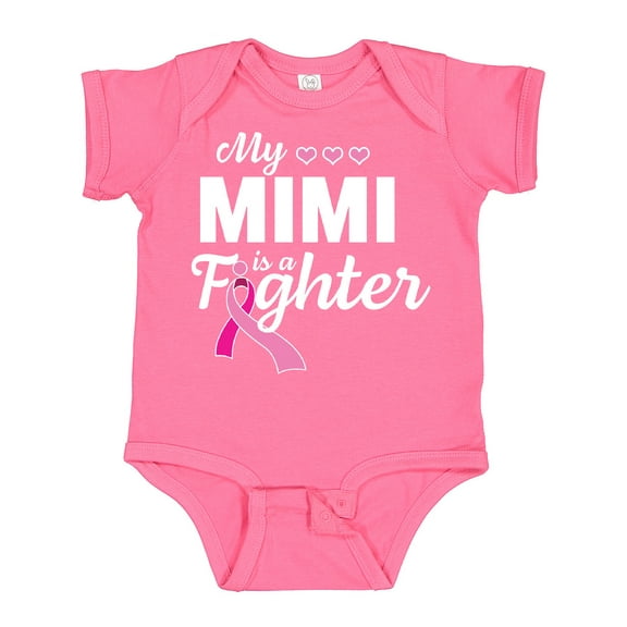 Inktastic Breast Cancer Awareness My Mimi is a Fighter Boys or Girls Baby Bodysuit