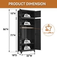 thumbnail image 5 of Polup 86“ H Metal Armoire Wardrobe Closet, Adult Large Wardrobe Cabinets with Hanging Rod, Black, 5 of 9