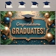 thumbnail image 3 of Pink Theme Graduation Banner Gold Stars Congrats Display Glitter Design Pink Balloons Grad Backdrop for Graduation Ceremony College Graduation Grad Party, 3 of 9