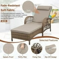 thumbnail image 7 of HOMEDIARY 3-Piece Outdoor Wicker Chaise Lounge Chair Set with Side Table, All Weather Patio Rattan Reclining Sunbathing Lounger Chair with 6-Position Adjustable Backrest, Armrest & Pillow, Beige, 7 of 7