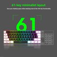 thumbnail image 3 of Zootealy Clavier de Jeu Compact à Membrane 61 Touches avec Ligne de Touches Divisée, Rétroéclairage RVB Bicolore, Disposition Mini 60 %, Coloris Noir et Blanc, Inclut une Souris G3, 3 of 7