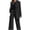 Black, variant on Miqool Pant Suits 2 Piece for Women Casual Business Long Sleeve Button Down Blazer Jacket and Wide Leg Pants with Pockets Suit Sets
