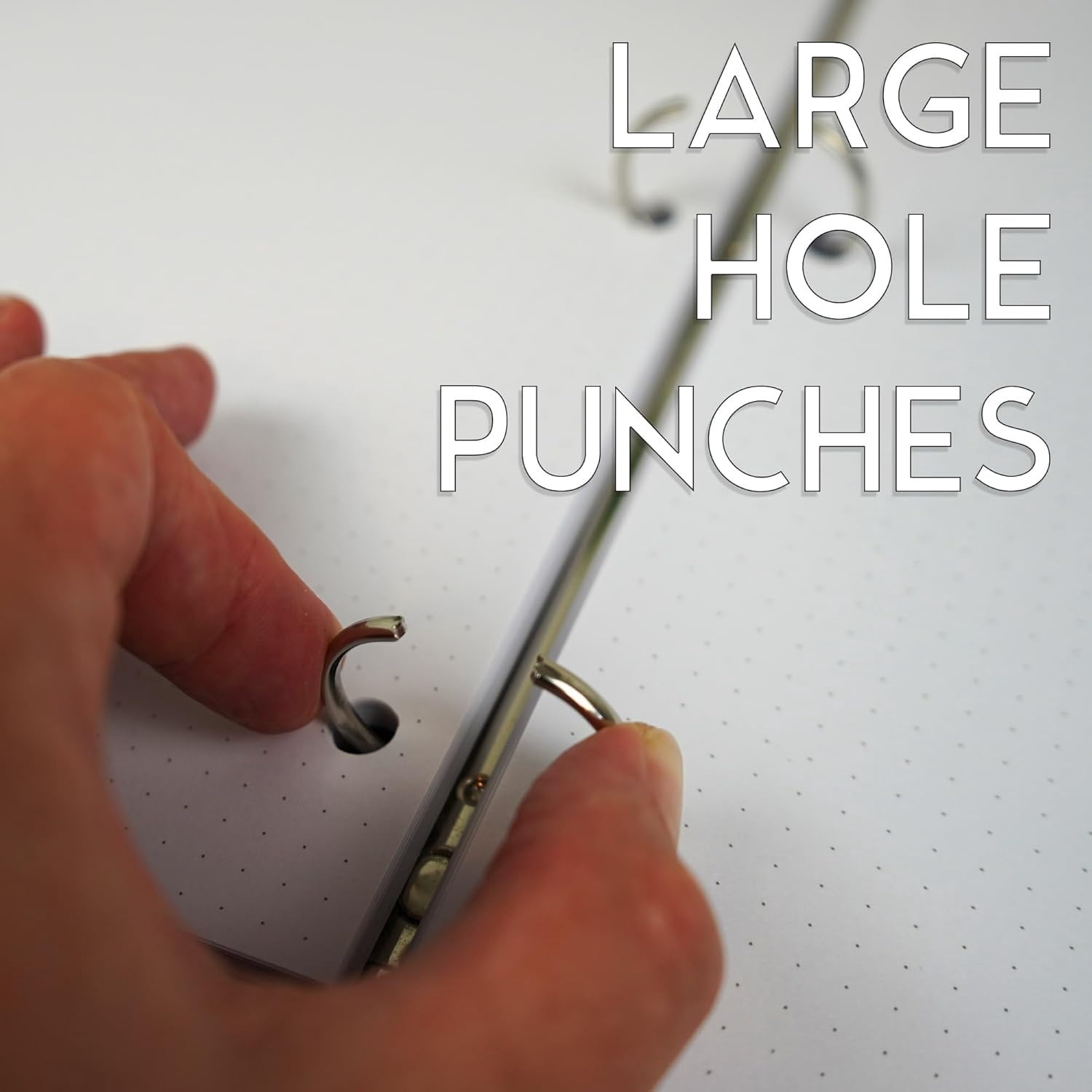 Dotted Grid Paper, Letter Size, 3-Hole Punched (Large Holes), 200 Sheets/400 Pages, 120 GSM, 8.5 x 11 inches, White, for Calligraphy, Journaling, Drawing