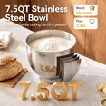 thumbnail image 3 of LINKChef Kitchen Stand Mixer, 7.5Qt Household Stand Mixers, 800W 6+P Speed Tilt-Head Electric Dough Mixer, 3 of 9