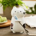 thumbnail image 3 of Cute Cat Ceramic Cup 3D Fun Coffee Cup with Cover and Stirring Spoon Creative Birthday Gift, Couple Cup, 3 of 4