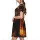 thumbnail image 2 of Disketp Cool Fire Lion para Vestido de Manga Corta para Mujeres, Vestidos de Verano para Mujeres, Casual y Holgado para la Playa, 2 of 6