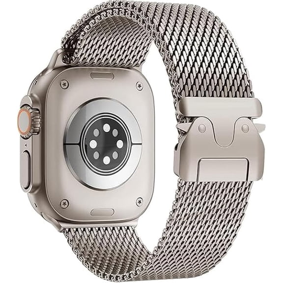 Mycvlleon Milanese Mesh Loop for Apple Watch Band Men Apple Watch Ultra 3/2/1 44 mm 45 mm 46mm 49mm Ser Women,Stainless Steel Parachute-style Buckle for iWatch Ultra 2 Series 11 10 9 8 7 6 SE 5 4 3