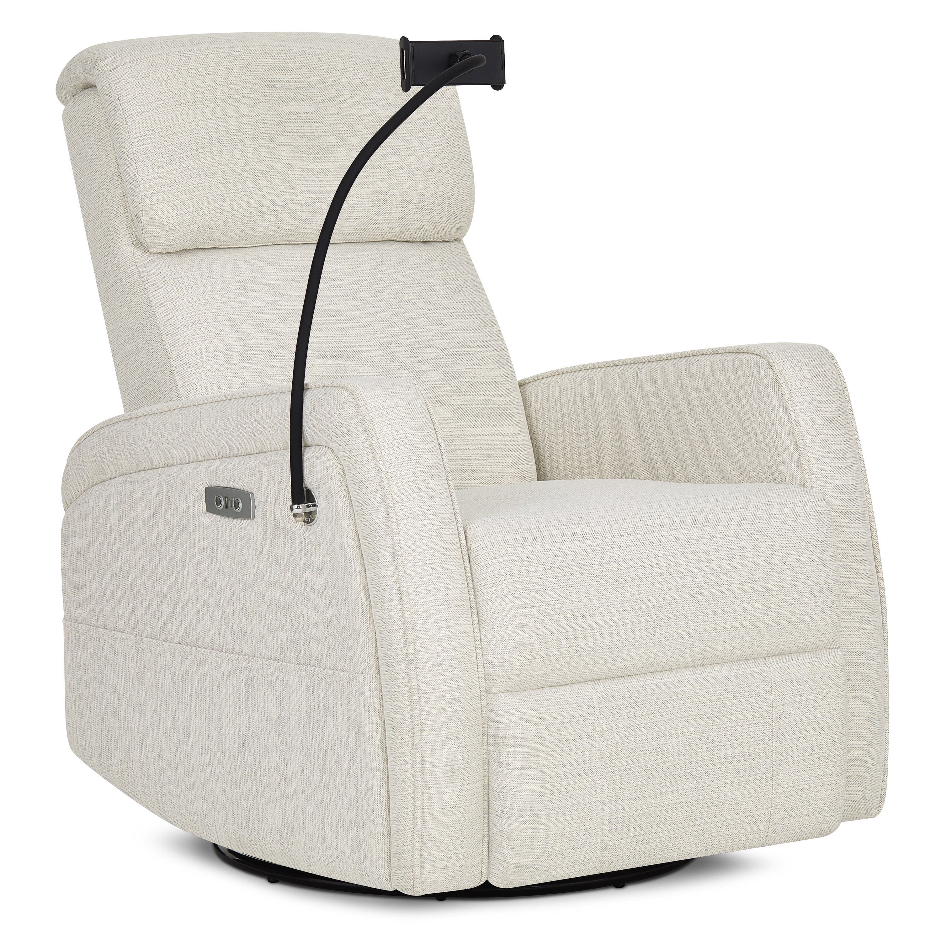 Evolur Maverick Power Recline Glider with Device Holder, Thunder Beige