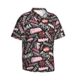 thumbnail image 3 of Xecao Various Languages Mother print Hawaiian shirt - a stylish short-sleeve button-down for men, perfect for casual beach and tropical outings., 3 of 9