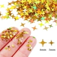 thumbnail image 3 of 2g bag size mixed laser silver four-corner stars nail art sequins crystal drop glue filled sequins 12 colors-Deep Orange, 3 of 6
