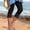 Black, variant on XPMWRP Women Stretch Denim Capri Leggings Double Layer Eyelet Stripe Hem High Waist Casual Summer Jeans with Pockets Army Green XL