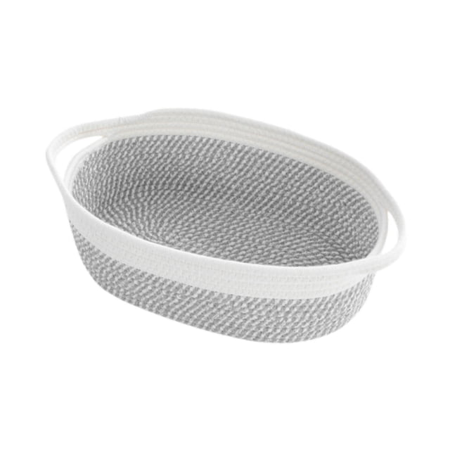Cesta de cuerda de algodón, cesta para estante, cesta para escritorio, cesta para guardar artículos diversos para juguetes de bebé y perro. gris