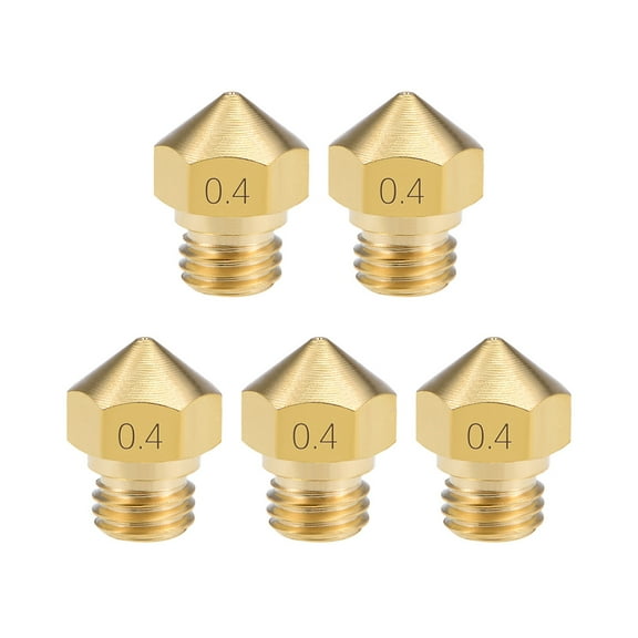 0.4mm 3D Printer Nozzle Head M7 Thread Replacement for MK10 1.75mm Extruder Print Brass 5pcs