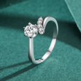 thumbnail image 2 of Korean Style Silver Plated Ring With Artificial Gemstone Inlay And Diamond Accent Jewelry For Women Daily Wear, 2 of 5