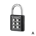 thumbnail image 4 of Black 10-Button Combination Padlock, Hardened Steel Shackle for Gym Lockers, Toolboxes, Fences, Backpacks, Doors, 4 of 8