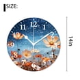 thumbnail image 2 of 14 Inch Wall Clock Battery Operated Silent Clock Decorative for Office, Kitchen, Outdoor, Living Room，Red Flowers Image, 2 of 4
