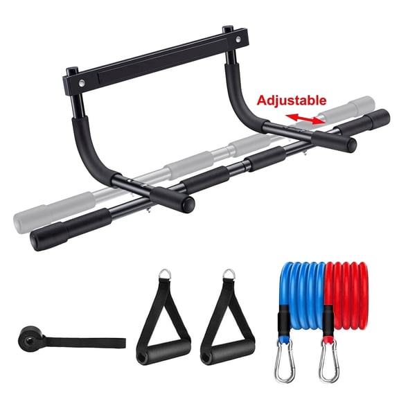 DZORUN Pull Up Bar for Doorway Upper Body Doorframe Chin-Up Bar Core Fitness Workout Strength Equipment Indoor Adjustable Trainer for Home Gym(Black)