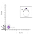 thumbnail image 4 of ANGARA Natural Amethyst with Diamond Halo Ring in 14K White Gold for Women, Girls Ring Size-3 (Stone Grade-AAA, Size-6x4mm) February Birthstone Jewelry Gift for Her Birthday, Wedding, Engagement, 4 of 9