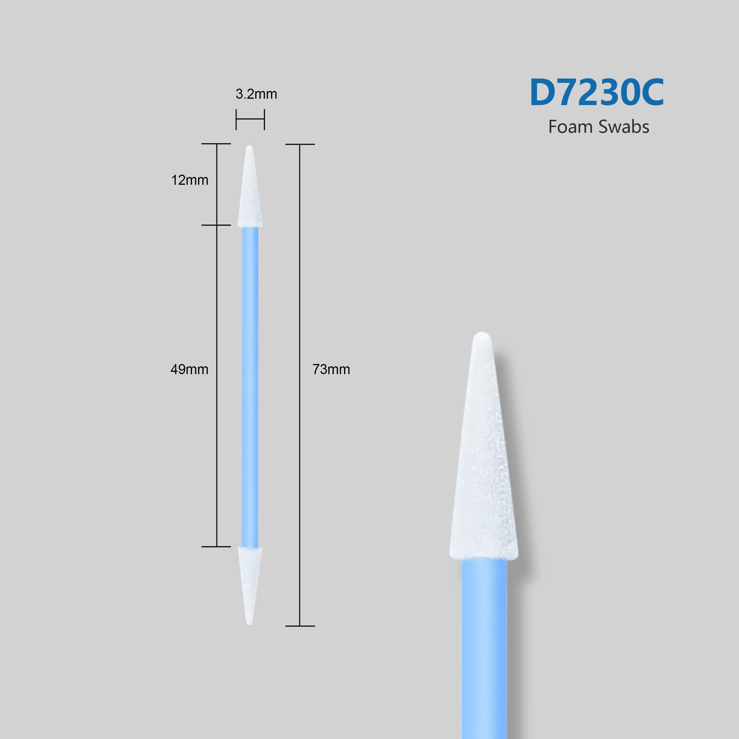 Double-Tipped Cleaning Swabs 2.9" Foam Swab Cleaning Sticks (1,000 pieces/pack)