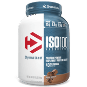 Dymatize ISO 100 Hydrolyzed 100% Whey Protein Isolate Powder, Gourmet Chocolate, 25g Protein, 3 Lb, 48 Oz